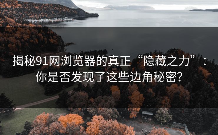 揭秘91网浏览器的真正“隐藏之力”：你是否发现了这些边角秘密？