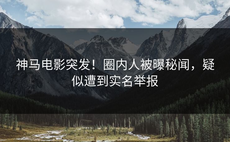 神马电影突发！圈内人被曝秘闻，疑似遭到实名举报