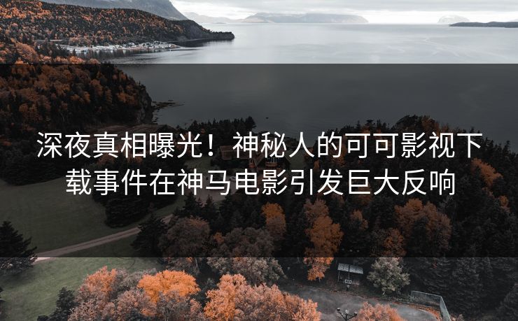 深夜真相曝光！神秘人的可可影视下载事件在神马电影引发巨大反响